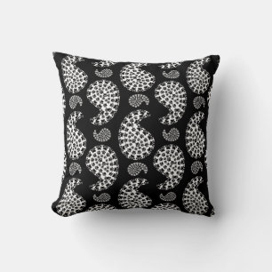 Coussin Paquet de chien noir et blanc