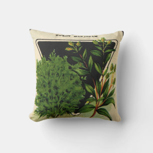 Coussin Paquet de semences vintage Étiquette Art Sweet Mar