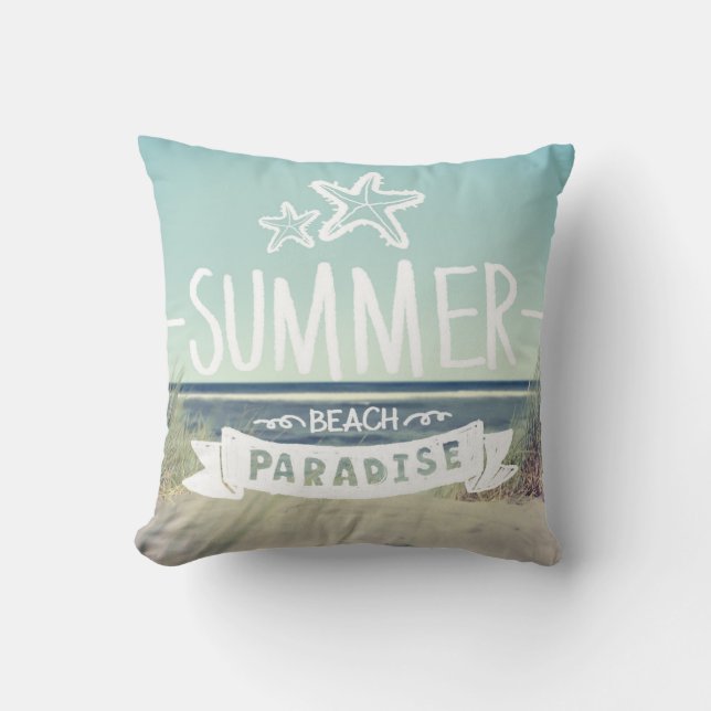 Coussin Paradis de plage d'été (Recto)