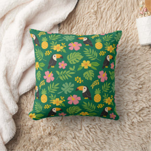 Coussin Paradis du Toucan Tropical