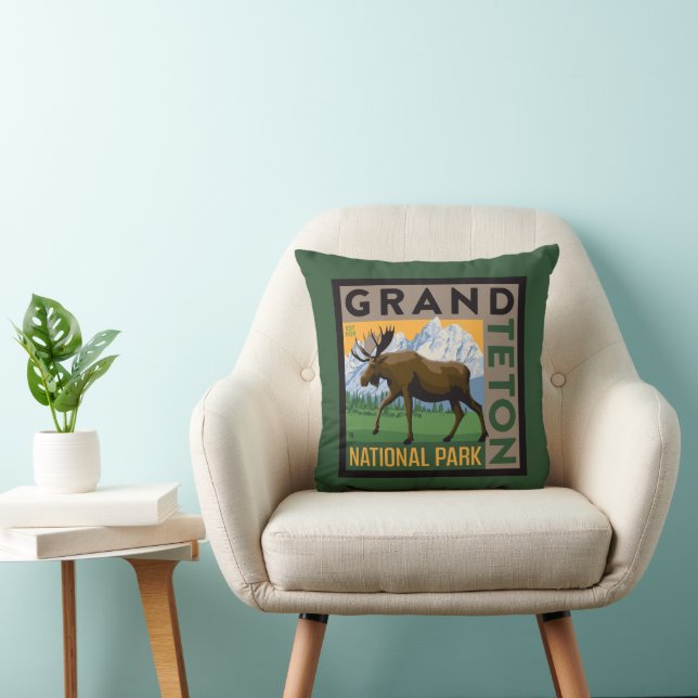 Coussin Parc national de Grand Teton Moose (Chaise)
