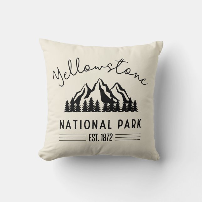 Coussin Parc national de Yellowstone Randonnée Camping (Recto)