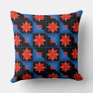 Coussin Parcelle multicolore avec motif géométrique