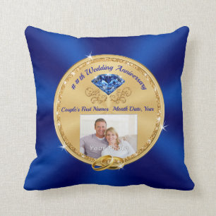Coussin Parents et couples de l'anniversaire du saphir per