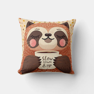 Coussin Paresseux de dessin animé mignon avec des yeux end