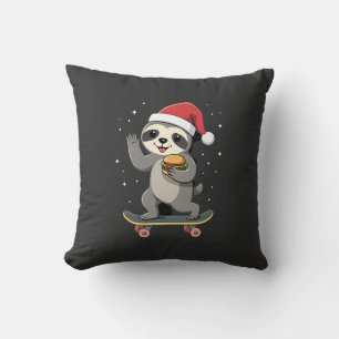 Coussin PAResseux DE NOËL Drôle de paresseux de skateboard