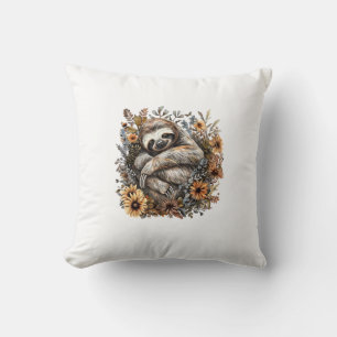 Coussin Paresseux dormant floral paresseux endormi Paresse