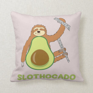 Coussin Paresseux drôle Avocat Slothocado