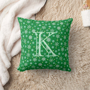 Coussin Parfum de neige vert Moderne Élégante Typographie 