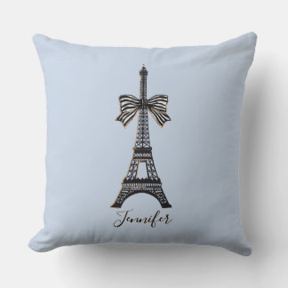 Coussin Paris amoureux Tour Eiffel féminin nom personnalis