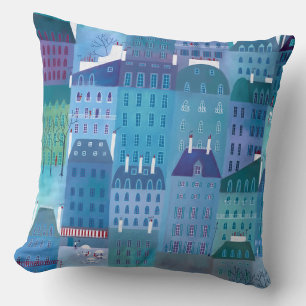 Coussin Paris au printemps Peinture de paysage urbain mode