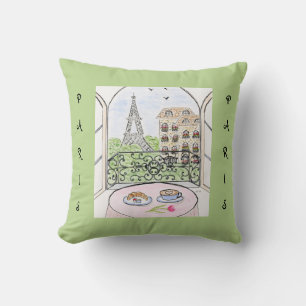 Coussin Paris et tour Eiffel fantaisistes