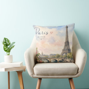 Coussin Paris France Tour Eiffel rivière seine