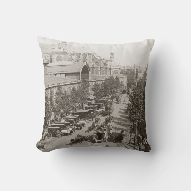 Coussin Paris : Les Halles, C1900 (Recto)