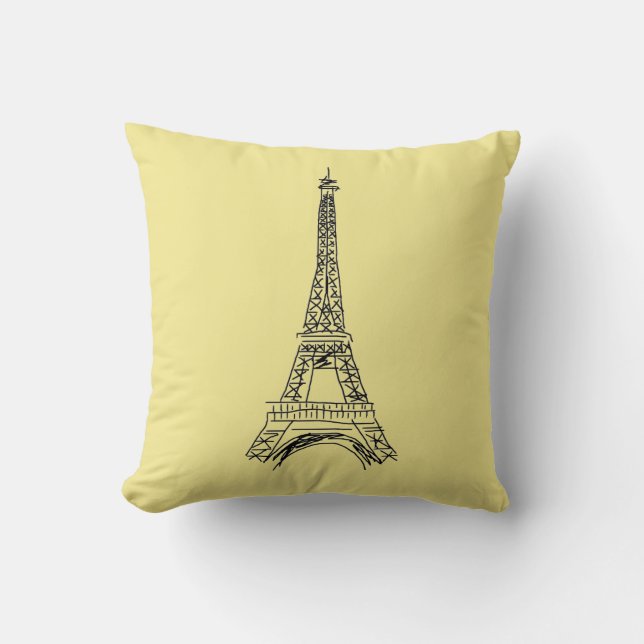 Coussin Paris Tour Eiffel Amour Jeu d'Oreiller (Recto)