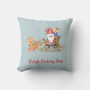 Coussin Parking de traîneau seulement Noël personnalisab