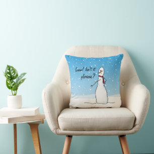 Coussin Parler Snowman aime la neige