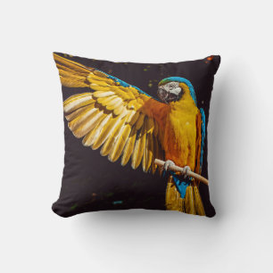 Coussin Parrot Sortir Aile Étendue