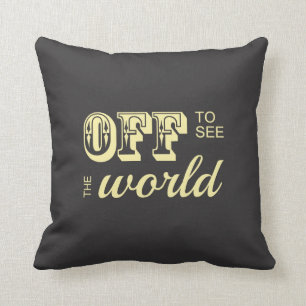 Coussin Partez à la découverte du monde - Jaune - Pour l'a