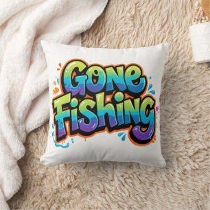 Coussin Parti Pêcher Drôle Cadeau Arc-en-ciel de Dessin An