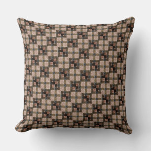 Coussin Parties d'échecs brun foncé et arrondies formant d