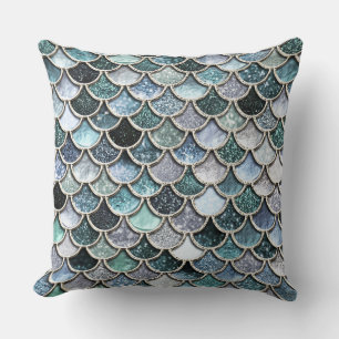 Coussin Parties scintillant à huile métallique argent Merm