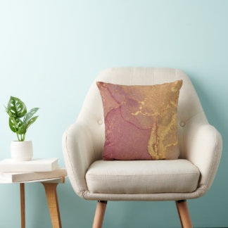 Coussin Parties scintillant abstraite rose et or