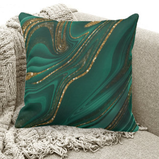 Coussin Parties scintillant Abstraite Strata Green ID903