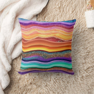 Coussin Parties scintillant arc-en-ciel moderne et tendanc