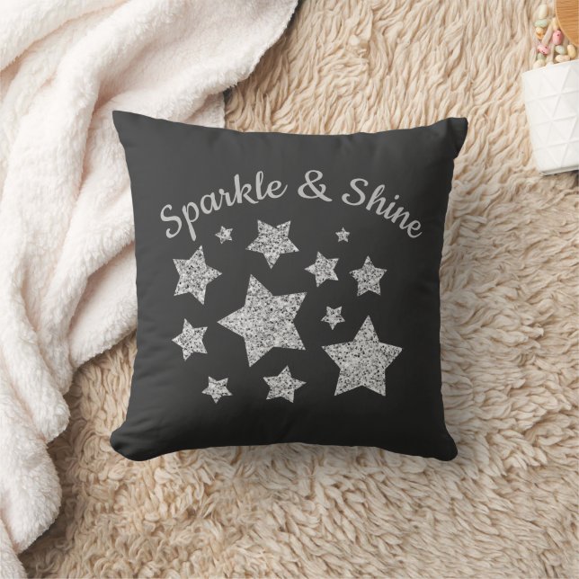 Coussin Parties scintillant argentée étincelante Stars bri (Couverture)