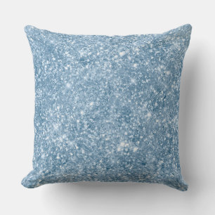 Coussin Parties scintillant Bébé bleu brillant élégant Mot