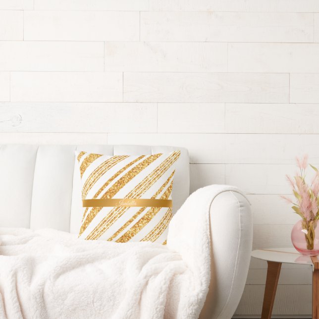 Coussin Parties scintillant blanche or Boho Collection de  (Canapé)