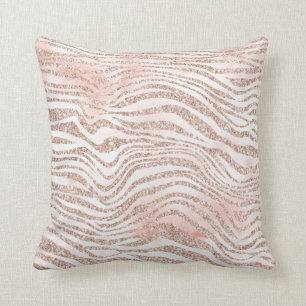 Coussin Parties scintillant blanche rose pâle Zebra Gold C
