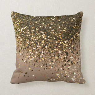 Coussin Parties scintillant Brown d'or de Sparkling Glam #