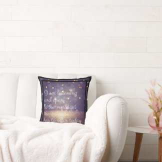 Coussin Parties scintillant d'affirmation positive violet/