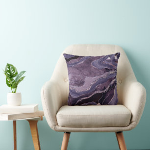 Coussin Parties scintillant d'agate de lavande mauve Glam 