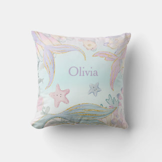 Coussin Parties scintillant d'aquarelle Les traînées de si