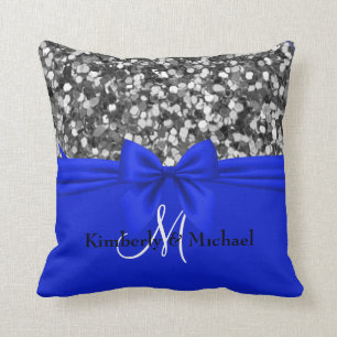 Coussin Parties scintillant d'argent personnalisée Eléga