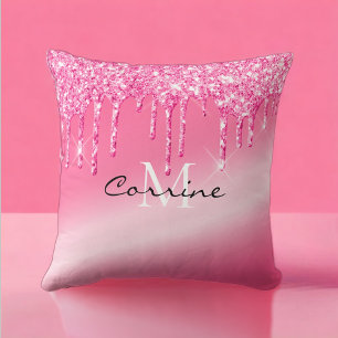 Coussin Parties scintillant de déshydratation de néon rose