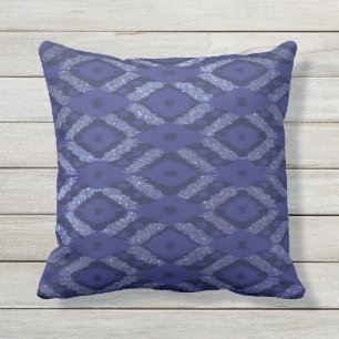 Coussin Parties scintillant de la marine bohème moderne de