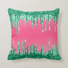Coussin Parties scintillant de la pastèque rose et verte b