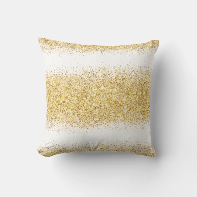 Coussin Parties scintillant de luxe en or blanc (Recto)