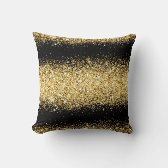 Coussin Parties scintillant de luxe en or noir (Recto)