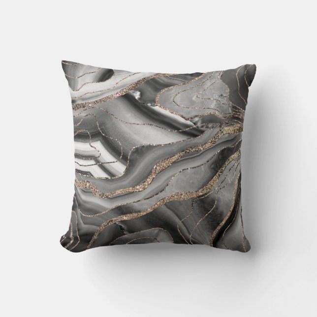 Coussin Parties scintillant d'or gris noir noir noir noir  (Recto)