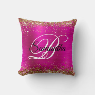 Coussin Parties scintillant d'or rose chaud huile Fancy Mo