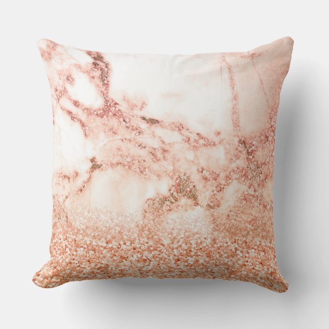 Coussin parties scintillant d'or rose chic à l'ombre de pa (Recto)