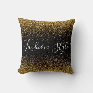 Coussin Parties scintillant d'or sur style mode noir