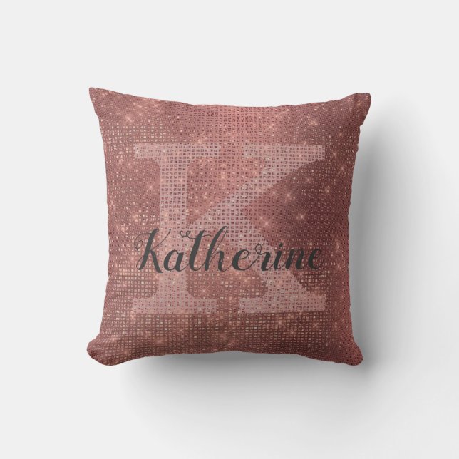 Coussin Parties scintillant en cuivre pour fille Sparkle C (Recto)