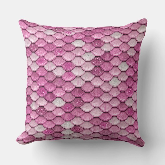 Coussin Parties scintillant étincelante Pink violet sirène (Recto)