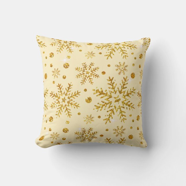 Coussin Parties scintillant Faux de neige CHOISIR LA COULE (Recto)